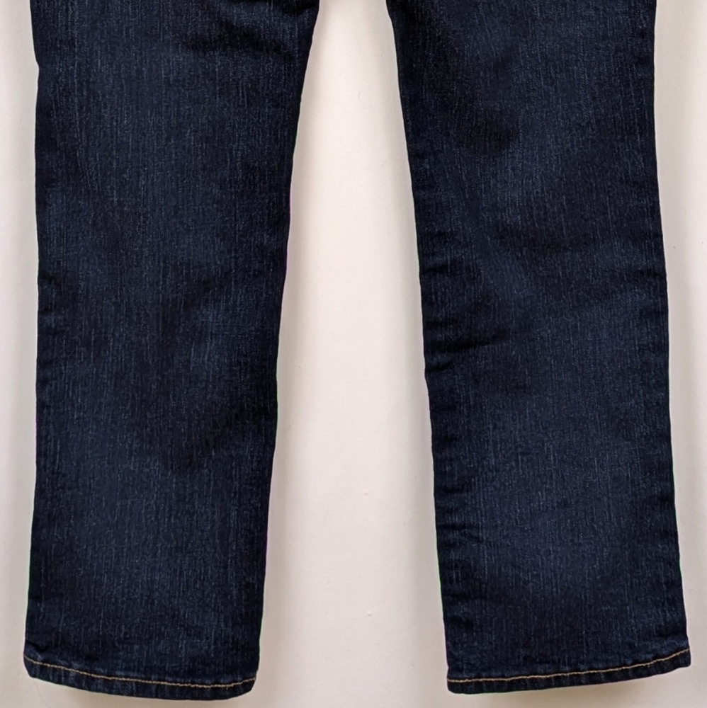 Old Navy Original Mid-Rise Jeans Straight Leg Whiskered Dark Wash size 12 Short - Picture 6 of 11